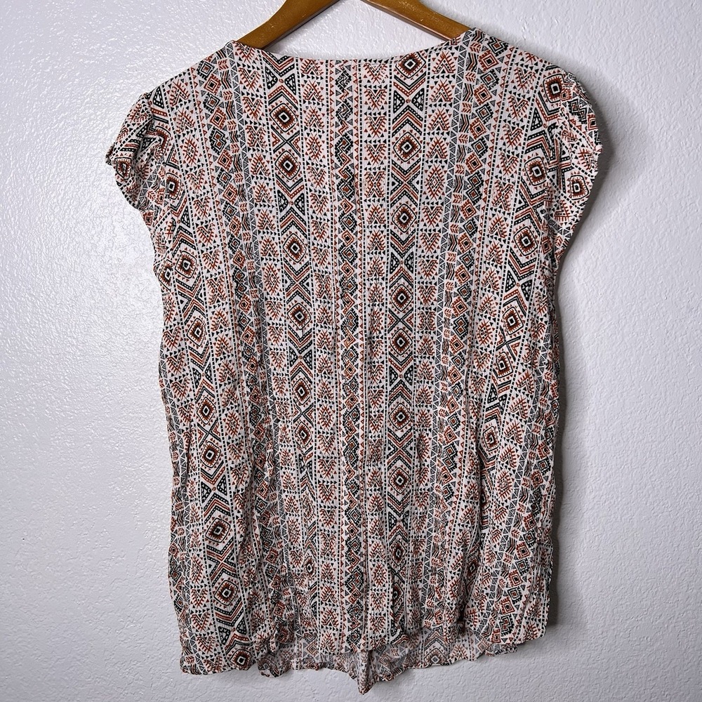 Savanna Jane Embroidered Panel Top 1X Geometric Aztec Boho Tribal Southwest - Picture 4 of 7